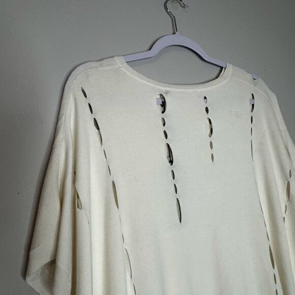 One Grey Day Pruitt Pullover White Distressed Women Size Small NWT - Picture 6 of 9
